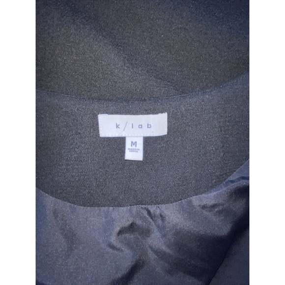 K/LAB Black Open Front Dressy Cape Jacket Fringe Hem Lined Size M - Picture 5 of 5